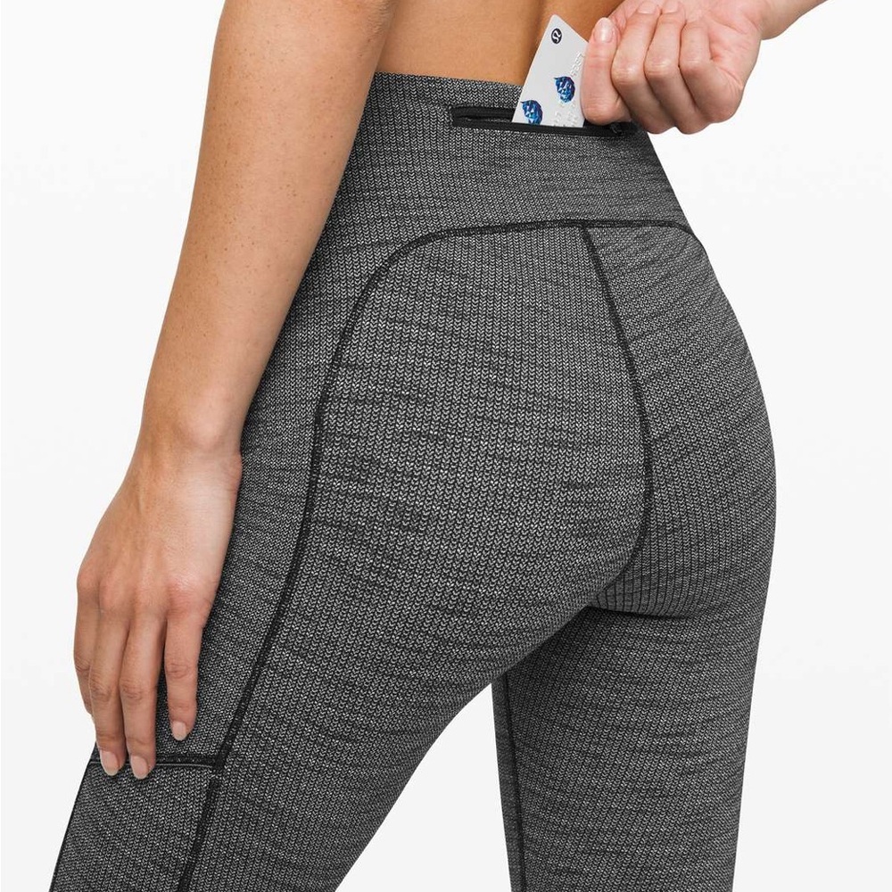 Lululemon Speed Up Tight 28" Luon Heathered Black Luxtreme - Picture 3 of 10
